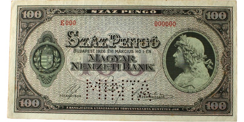 100 pengő 1926 MINTA
