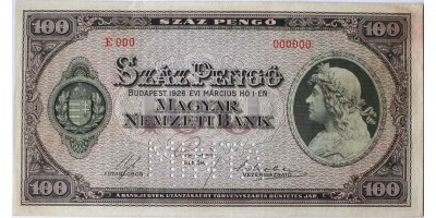 100 pengő 1926 Minta RR!
