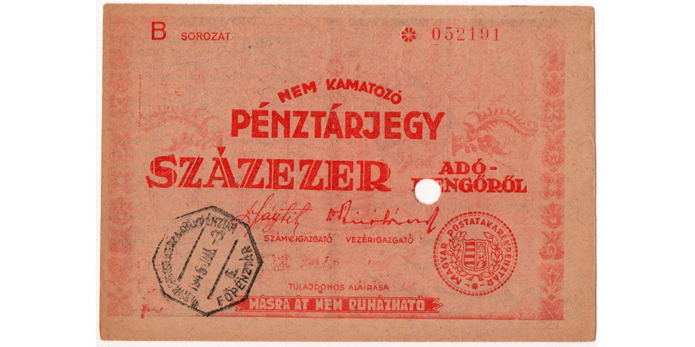 százezer adópengő 1946