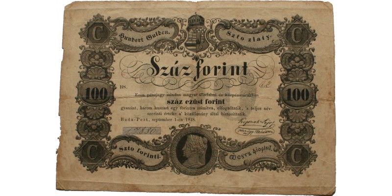 100 forint 1848