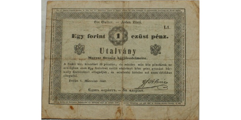 Almásy 1 gulden 1849 RR!