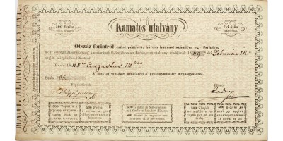 Kamatos utalvány 500 forint 1848