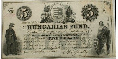 Kossuth 5 dollár 1852