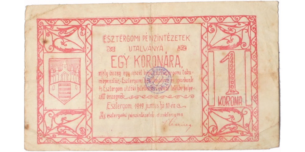 Esztergom 1 korona 1919